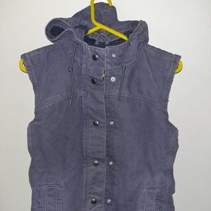 Vintage Carhartt Teal Sherpa Lined Hooded Vest~Women’s size XS~In Euc!